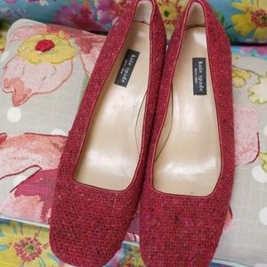 Kate Spade Raspberry Tweed Flats